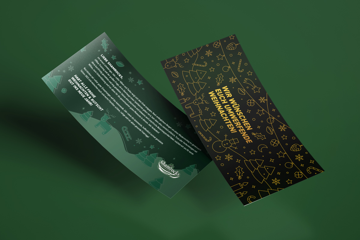 bcs-design-lab-referenz-shamrocks-football-weihnachtskarte-2021-goldfolie